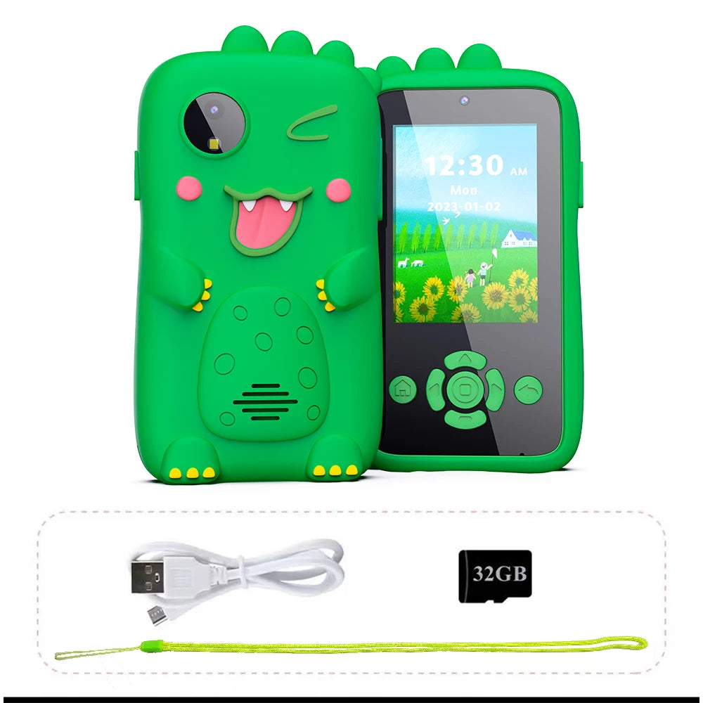 Children Phone Camera Toys Mp3 Music Player Puzzle Games Tooddler Leaning Toys for Girls Boys Age 3-10 Birthday Gifts With 32G
