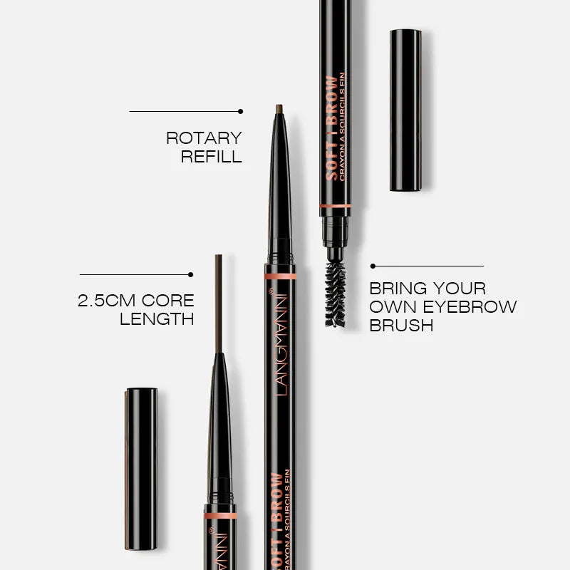 Langmanni Double-Headed Waterproof Eyebrow Pen with Brush