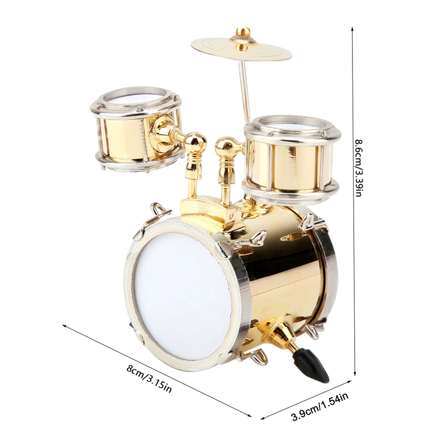 Mini Drum Ornament – Musical Instrument Replica Drum Set for Drummer Gift