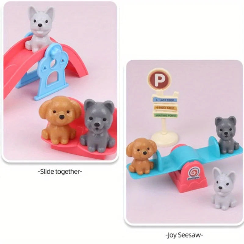 Cute Dog Pet Basket Toy Set with Cage – Random Colors