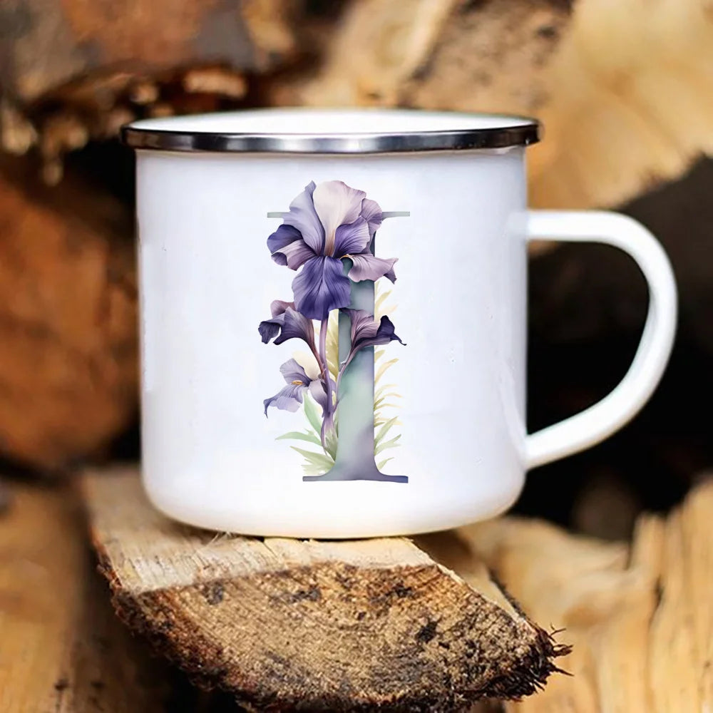 Personalized Floral Initial Mug – Monogram Coffee/Tea Gift for Weddings & Birthdays