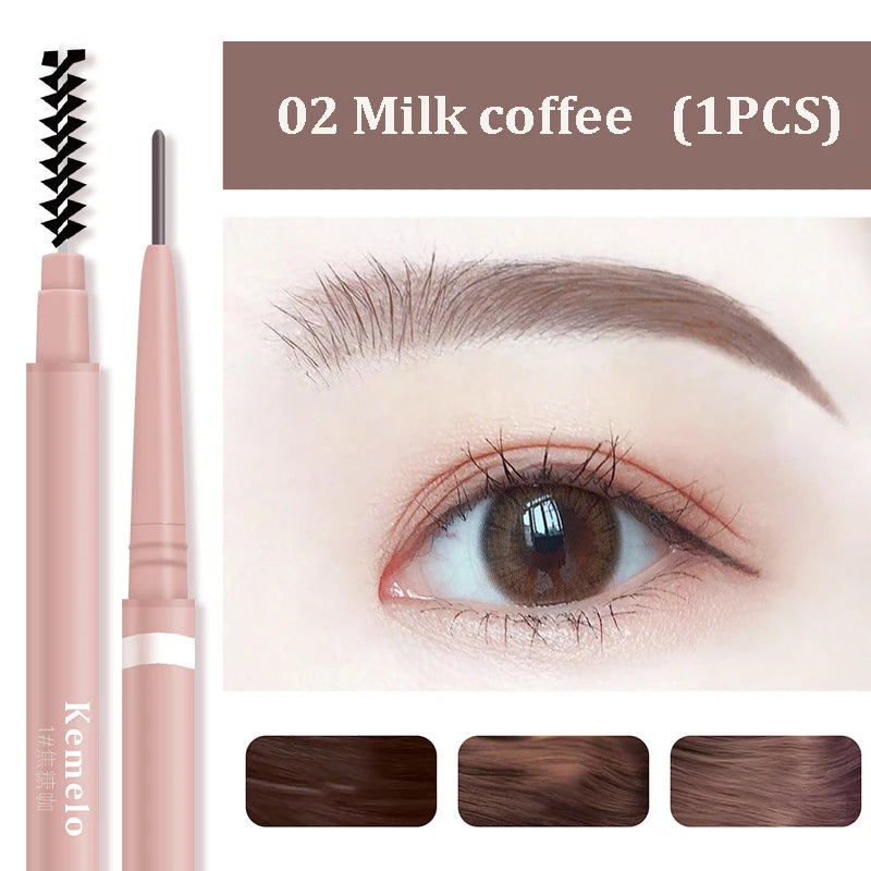 1.5mm Ultra Fine Double-Ended Waterproof Eyebrow Pencil - Long Lasting & Automatic