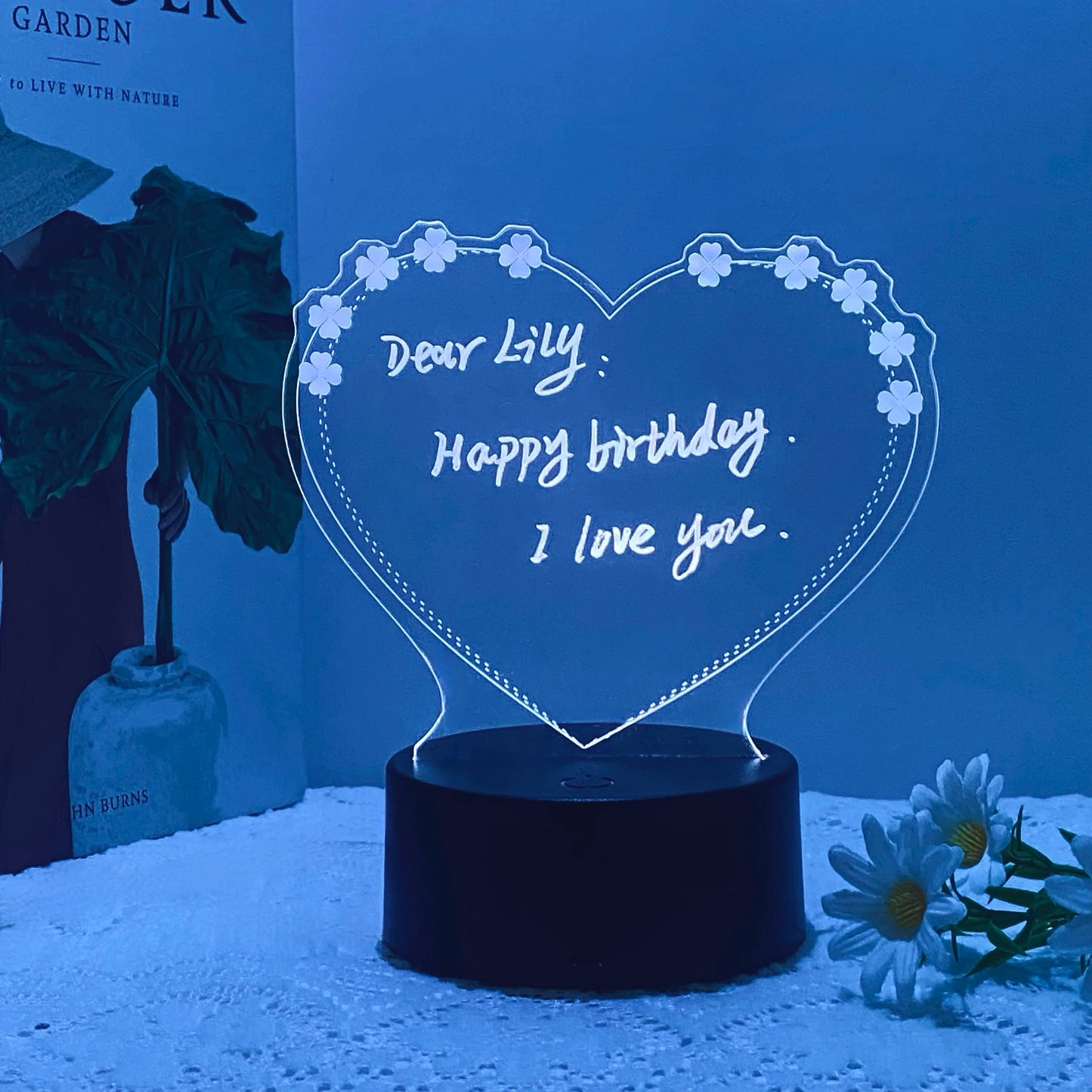 Heart-Shaped 3D Message Nightlight – USB Table Gift Light