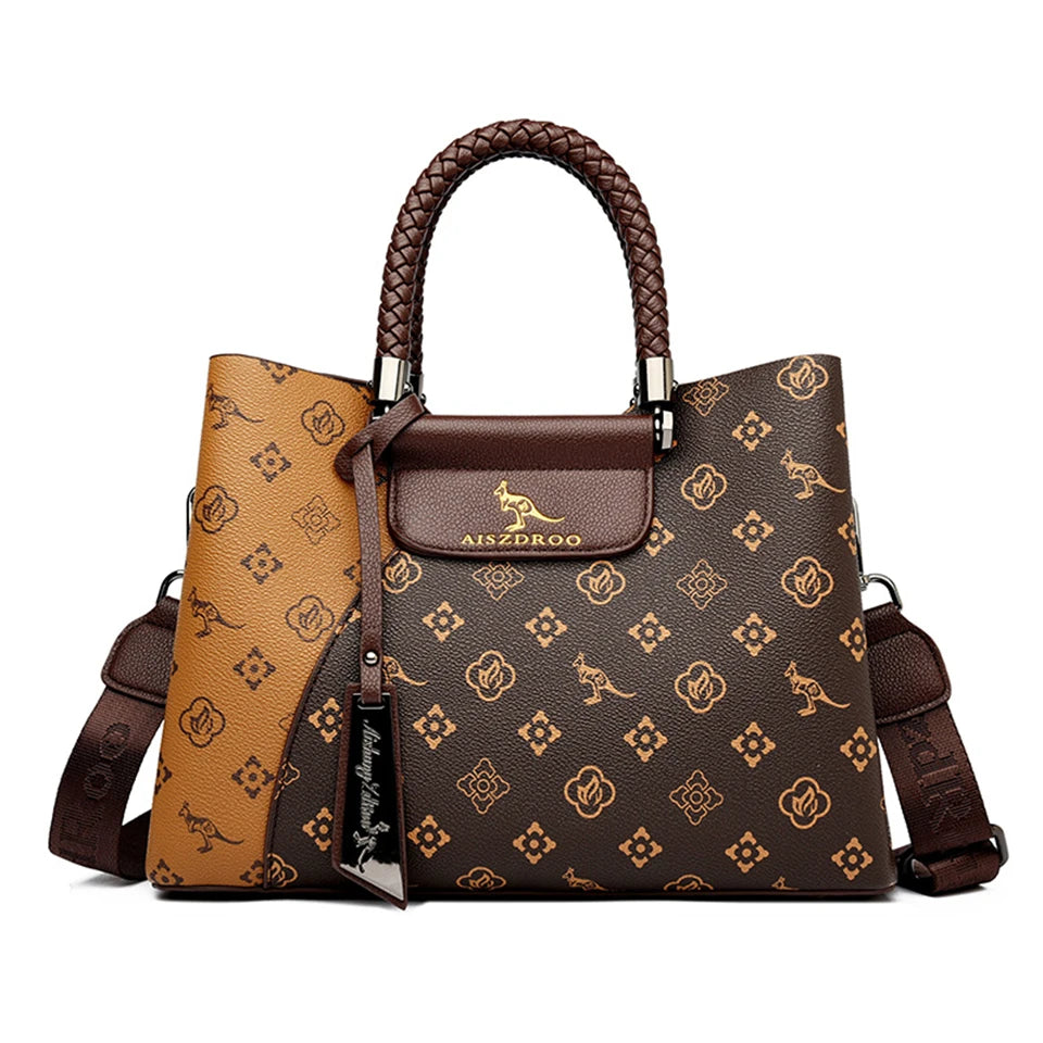 Elegant Women's Handbag – Stylish Pattern, Unique Handle, Spacious with Adjustable Strap