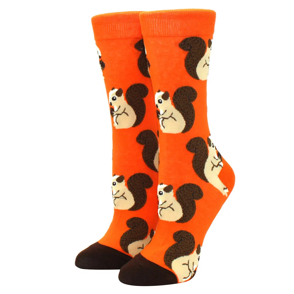 Cute Puppy Cartoon Socks – Corgi & Schnauzer Mid-Tube Unisex Breathable Comfort