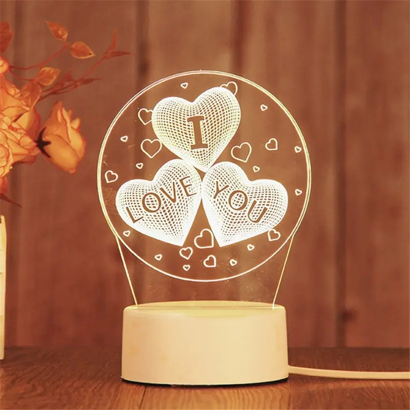 Acrylic LED Night Light – Creative Bedside Lamp Gift