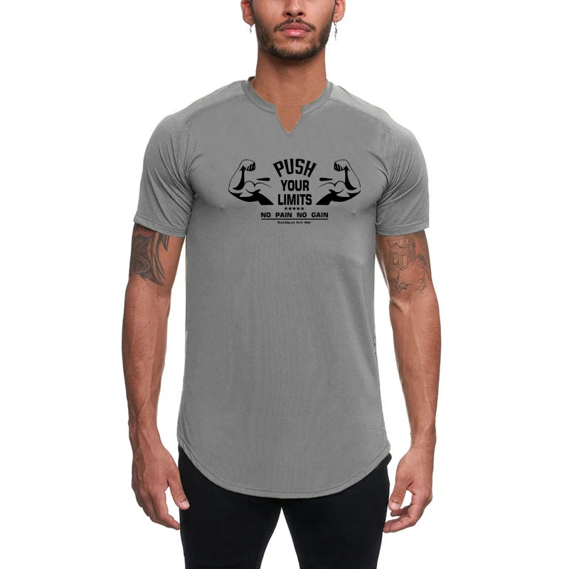 Men’s Quick-Dry Workout Shirt – Breathable Gym Fitness Muscle Tee