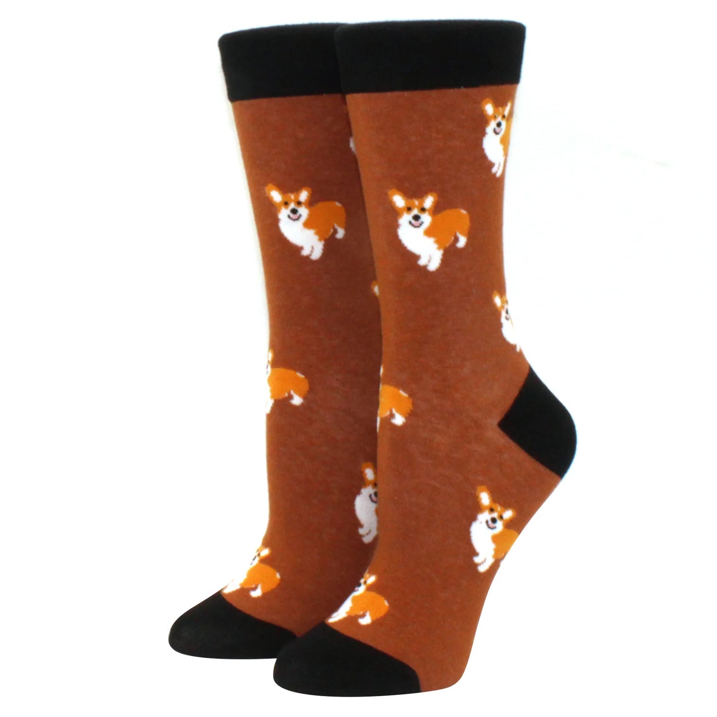 Cute Puppy Cartoon Socks – Corgi & Schnauzer Mid-Tube Unisex Breathable Comfort