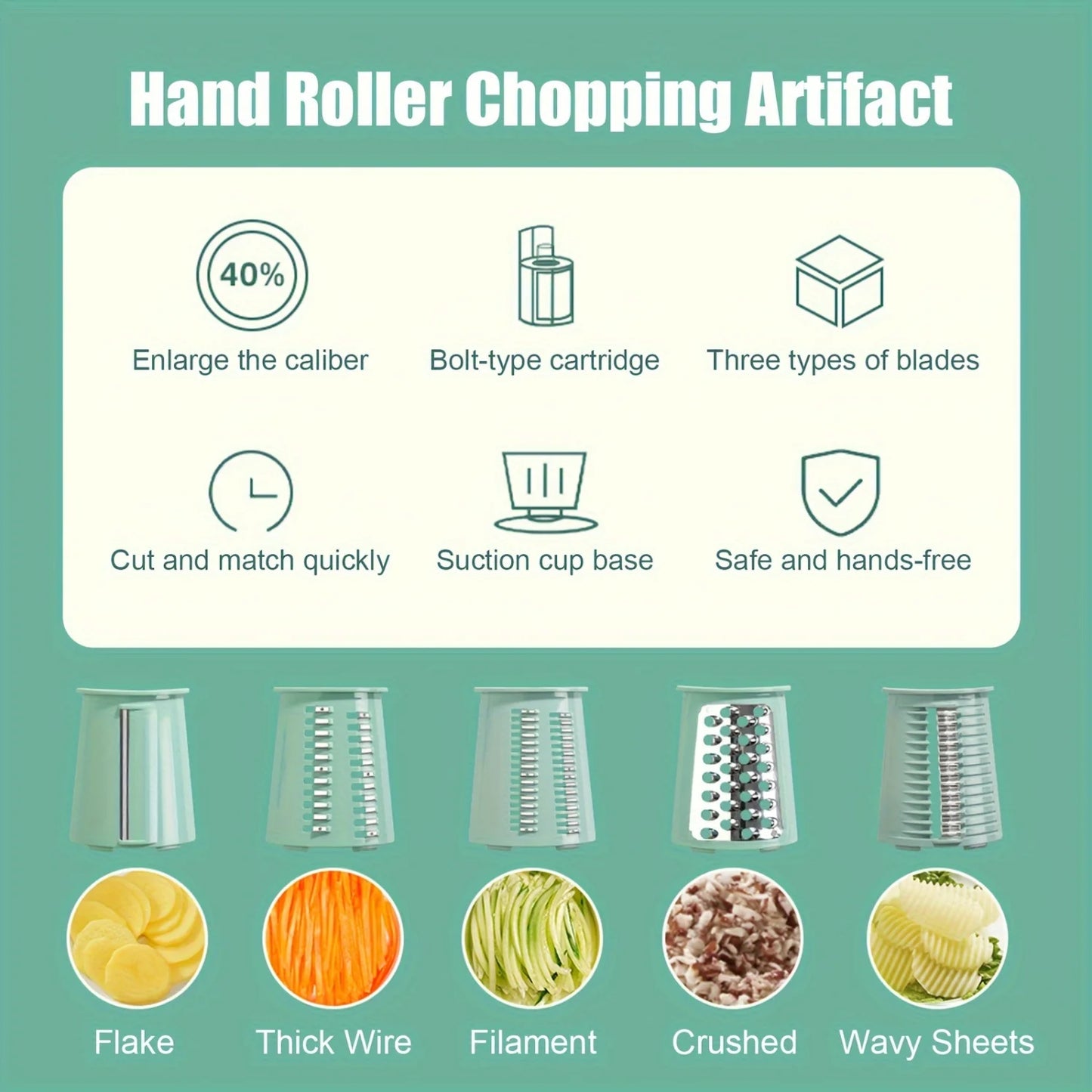 Manual Vegetable Chopper Set – Multifunctional Slicer, Grater & Cutter with Container