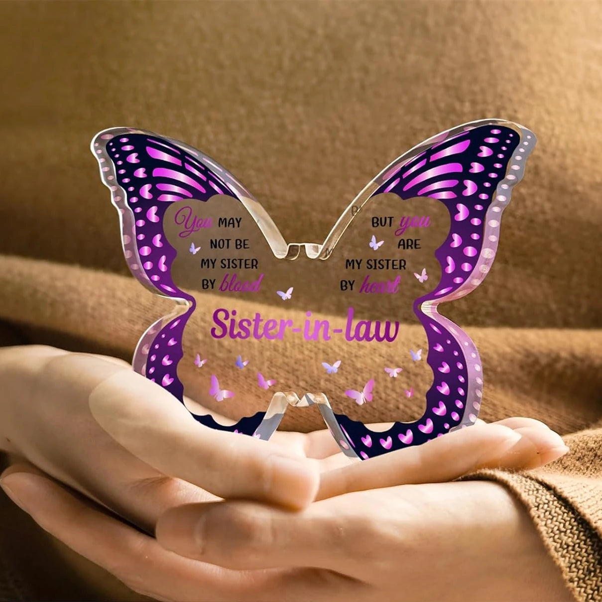 Butterfly Acrylic Plaque – Sister-in-Law Gift for Mother's Day & Birthdays
