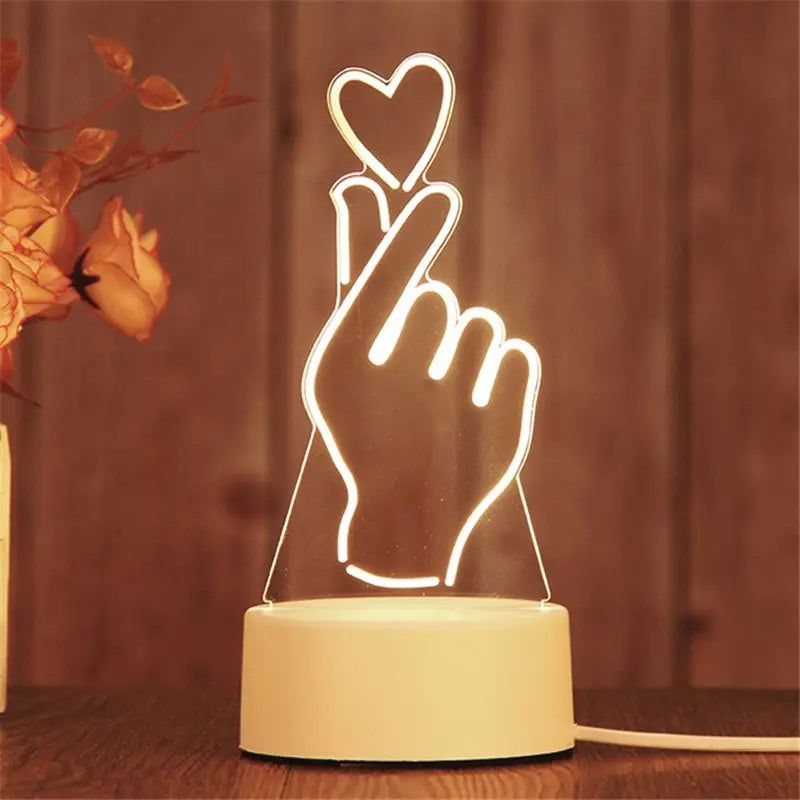 Acrylic LED Night Light – Creative Bedside Lamp Gift