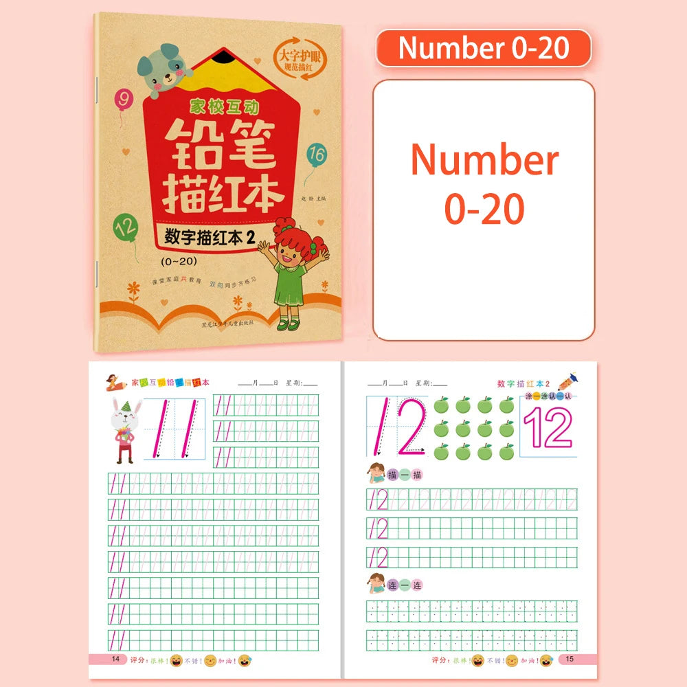 Calligraphy Practice Book – 32 Pages Alphabet & Math Workbook for Kids