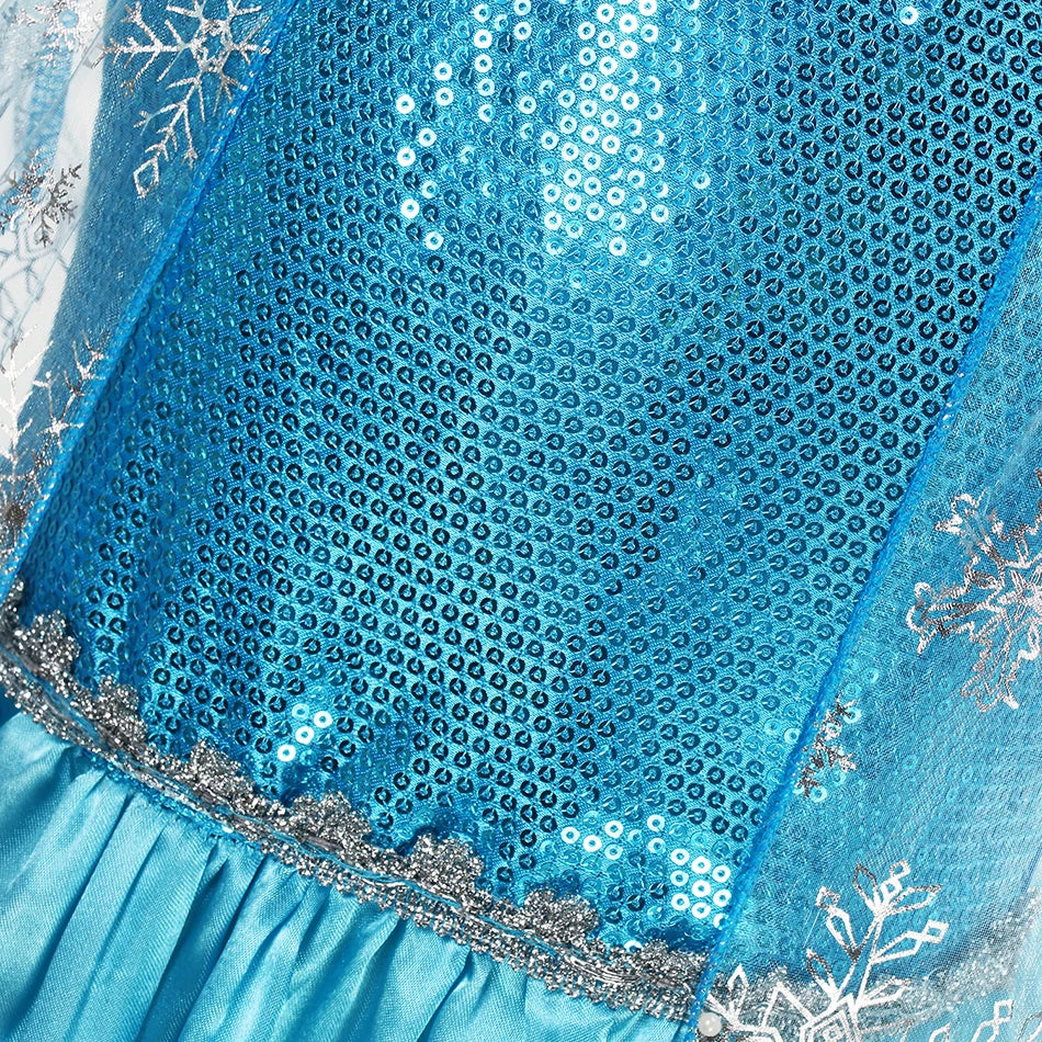 Girls Snow Queen Elsa Kids Costumes for Girl 2025 Carnival Party Prom Gown Robe-Playing Children Clothing Frozen Princess Dress