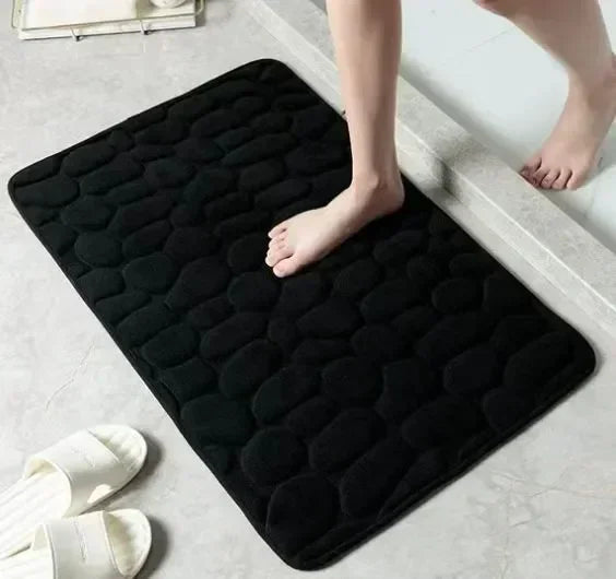 Super Absorbent Cobblestone Bath Mat – Non-Slip Bathroom Rug for Shower