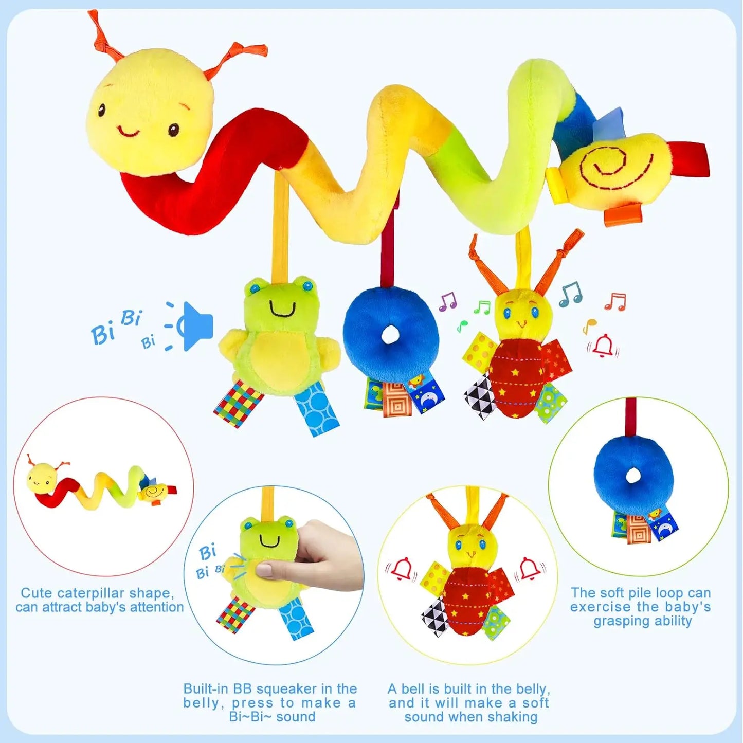 Plush Hanging Car Seat & Stroller Toys for Babies (0–12 Months)