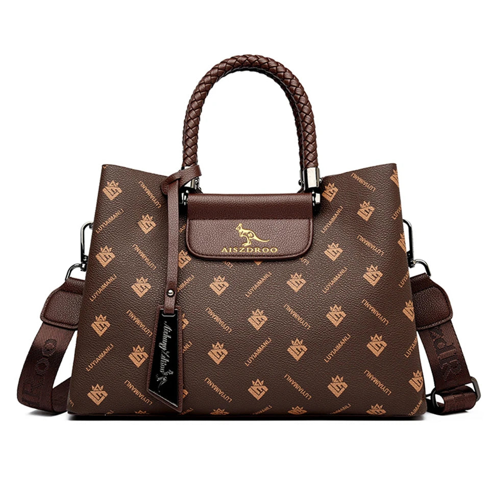 Elegant Women's Handbag – Stylish Pattern, Unique Handle, Spacious with Adjustable Strap