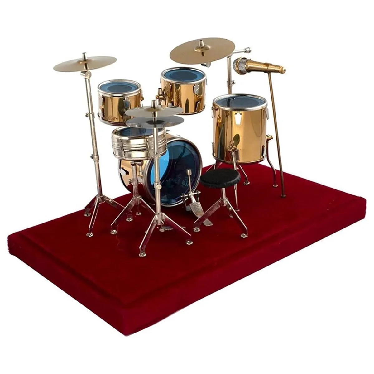 Trending Now Miniature Jazz Drum Kit Model Mini Drum Cymbal Musical Instrument Model