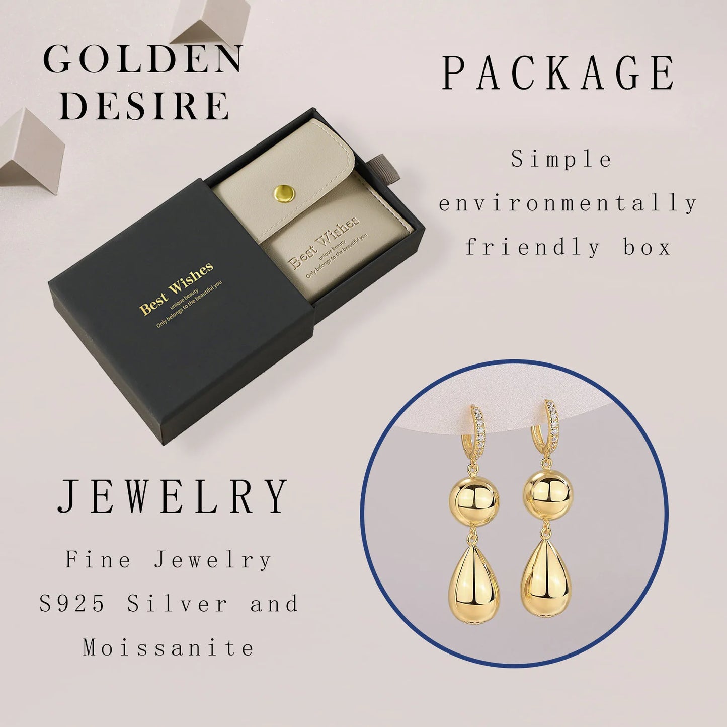 Gold Moissanite Tassel Earrings