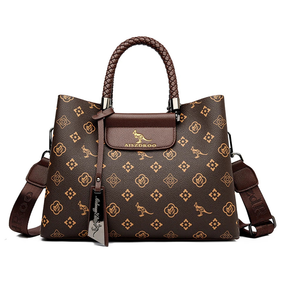 Elegant Women's Handbag – Stylish Pattern, Unique Handle, Spacious with Adjustable Strap