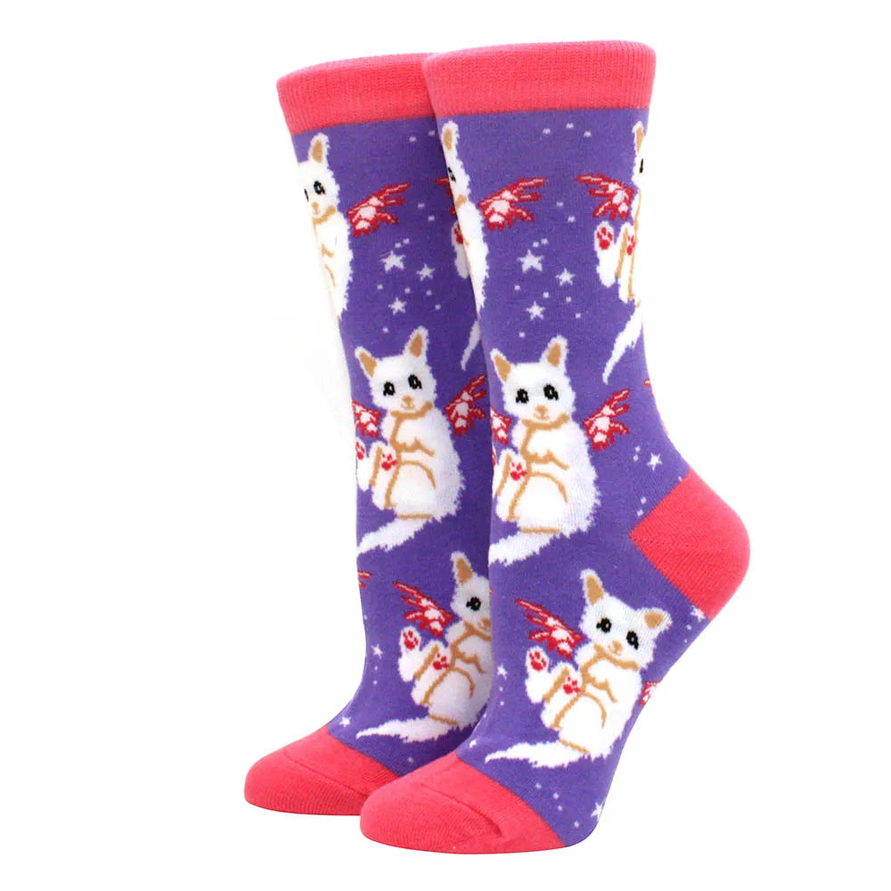 Cute Puppy Cartoon Socks – Corgi & Schnauzer Mid-Tube Unisex Breathable Comfort
