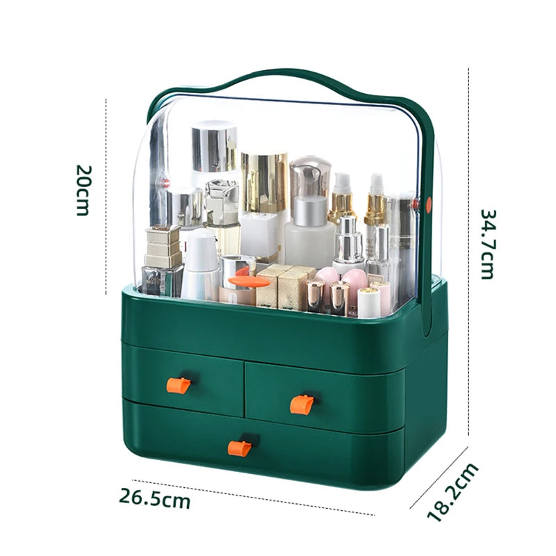 Cosmetic Organizer – Waterproof, Dustproof with Lid & Drawer