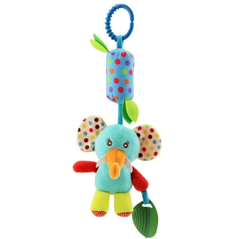 Soft Animal Handbell Rattles with Teether for Newborns