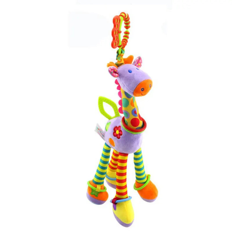 Soft Animal Handbell Rattles with Teether for Newborns