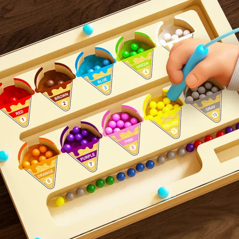 Magnetic Digital Bead Maze Toy – Puzzle & Concentration Game for Kids Ages 2-6