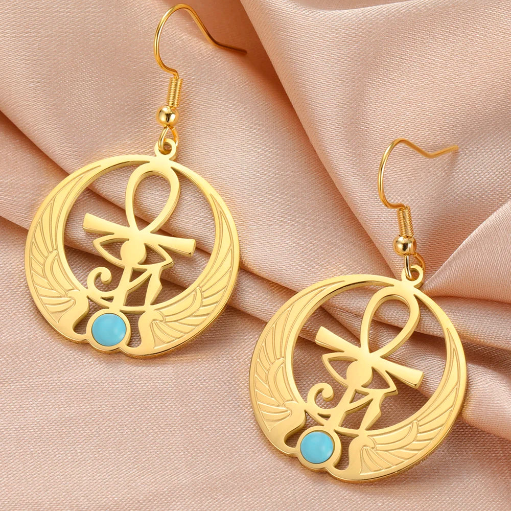 Dawapara Ankh Cross Necklace – Eye of Horus & Scarab Egyptian Amulet