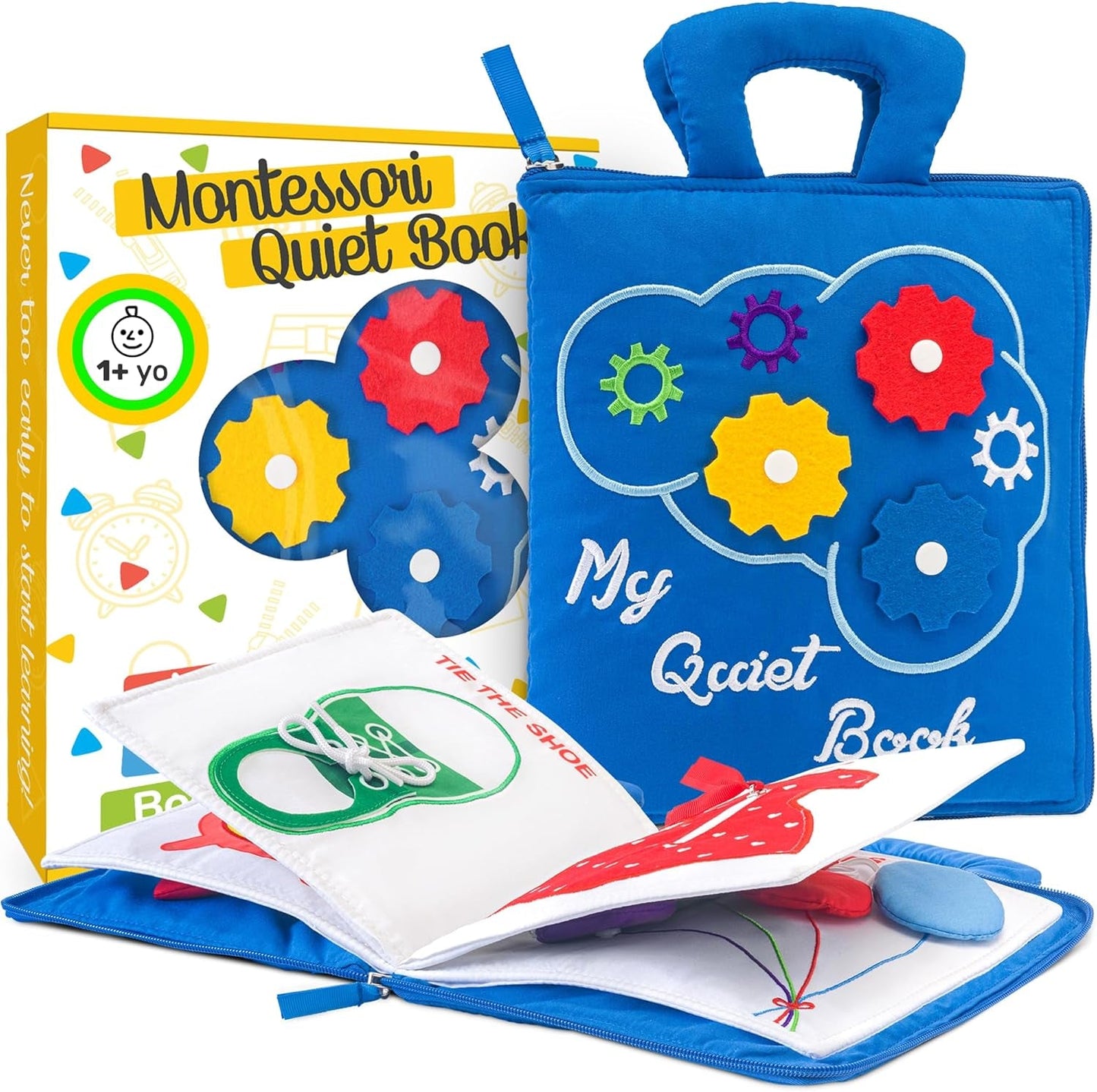 Busy Book for Toddlers 1-3 - Airplane Toys for Toddlers 1-3, My Quiet Book Montessori Toys for 1 Year Old with Kids Plane Activities, Activity Busy Board, Gift for Boys & Girls
