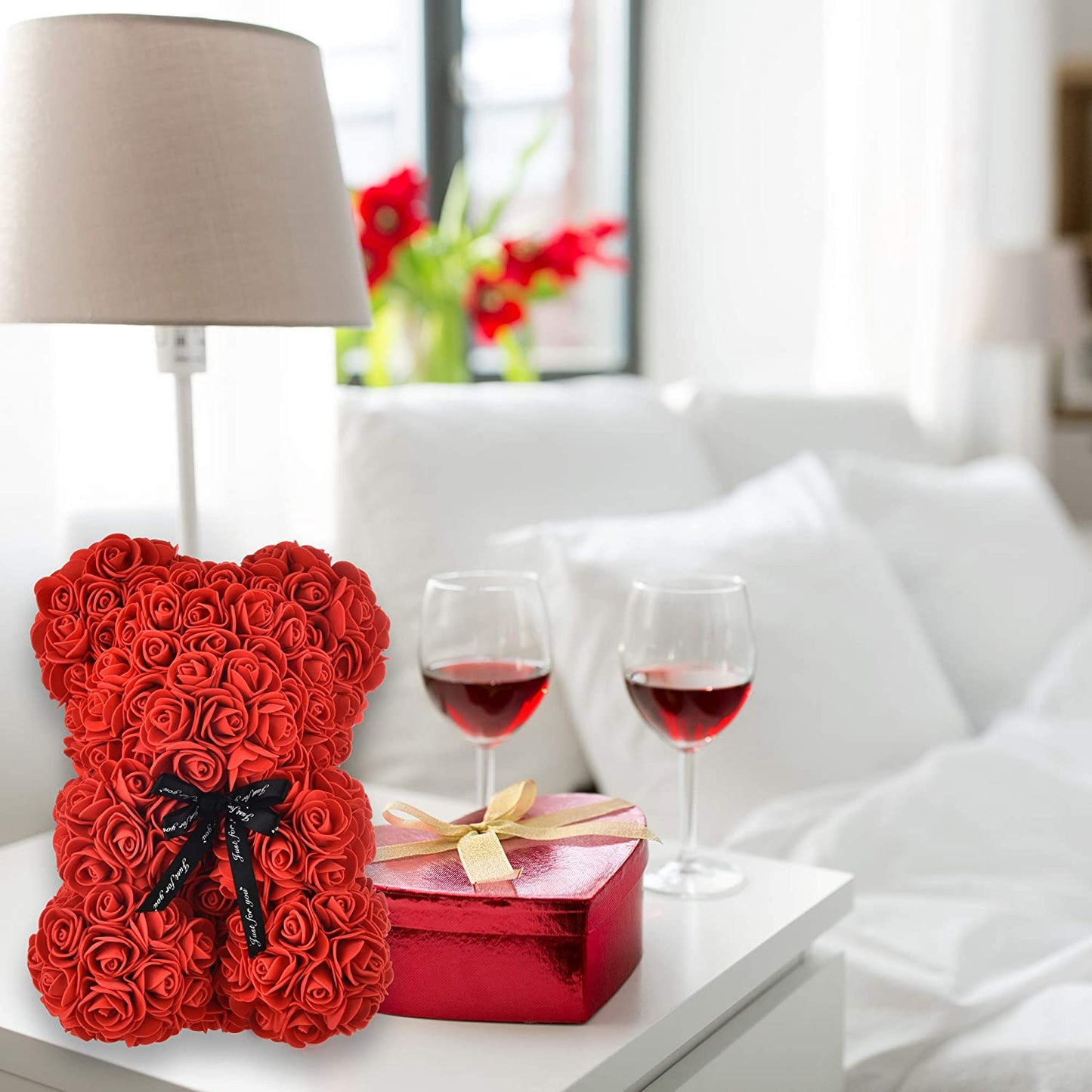Mothers Day Mother'S Day Rose Bear Mom Gifts Mother Day Women Gifts for Mom Birthday Gifts Girlfriend Valentines Day Gifts for Her Christmas Anniversary Valentine Day Mother Gift (Red)