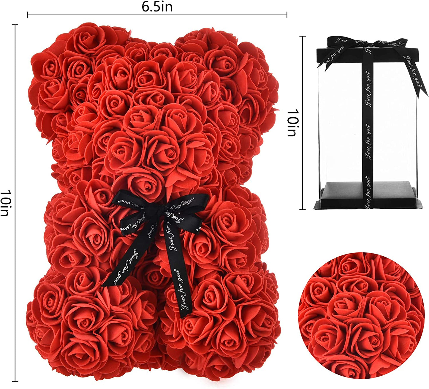 Mothers Day Mother'S Day Rose Bear Mom Gifts Mother Day Women Gifts for Mom Birthday Gifts Girlfriend Valentines Day Gifts for Her Christmas Anniversary Valentine Day Mother Gift (Red)