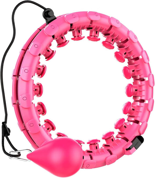 Weighted Hula Hoop for Adults - 2 in 1 Smart Fitness Hoops for Weight Loss - Detachable Knots Fitness Massage - Smart Auto-Spinning Exercise Hoola Hoop