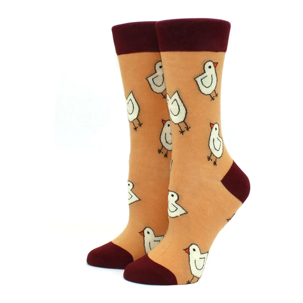Women's Funny Food Print Socks – Cute Avocado & Sushi Cotton Harajuku Style