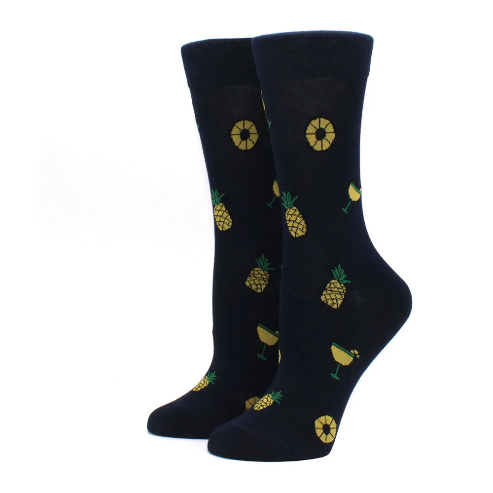 Women's Funny Food Print Socks – Cute Avocado & Sushi Cotton Harajuku Style
