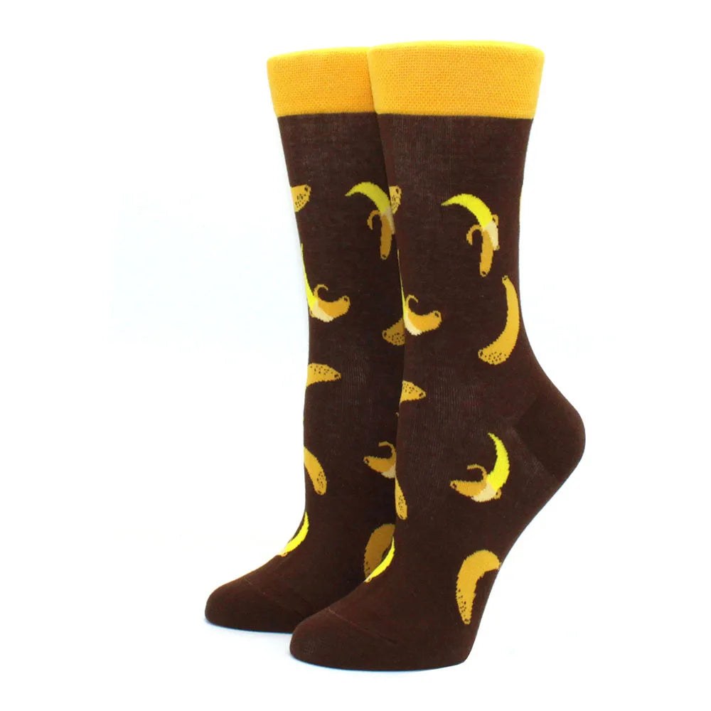 Women's Funny Food Print Socks – Cute Avocado & Sushi Cotton Harajuku Style