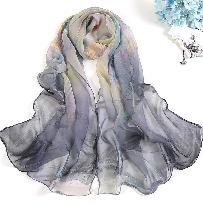RUNMEIFA Floral Silk Beach Scarf – Women’s Lightweight Wrap & Hijab