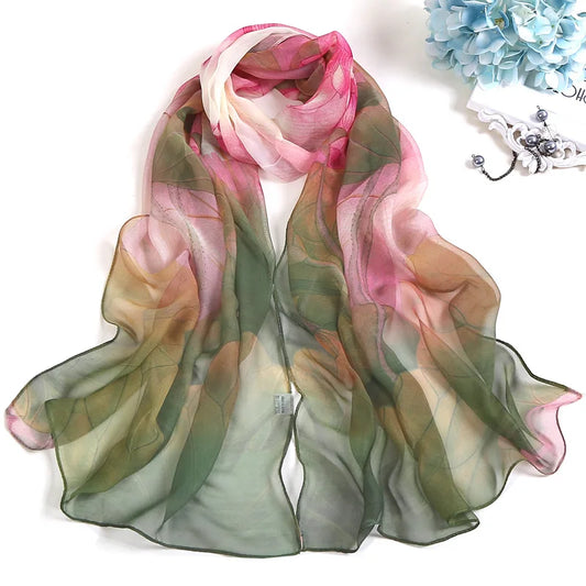 RUNMEIFA Floral Silk Beach Scarf – Women’s Lightweight Wrap & Hijab