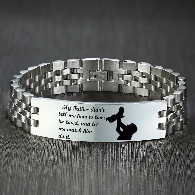Men's Memorial Bracelet – “We Will Always Remember You, My Dad”