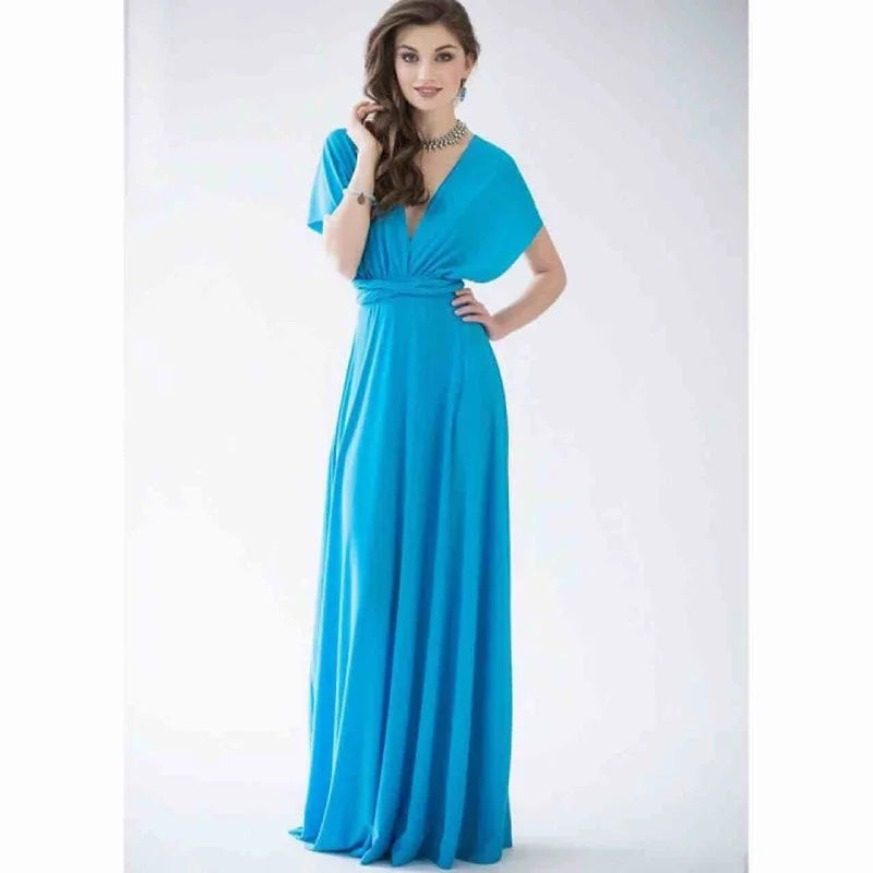 Sexy Women’s Multiway Red Maxi Dress – Convertible Boho Bandage Party Dress