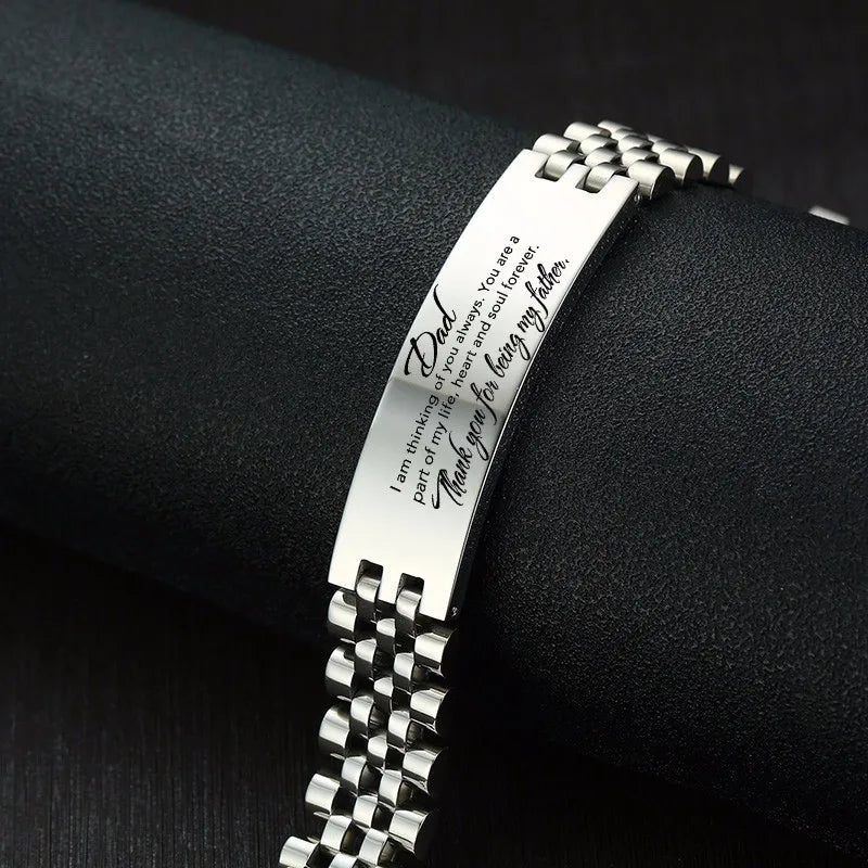 Men's Memorial Bracelet – “We Will Always Remember You, My Dad”