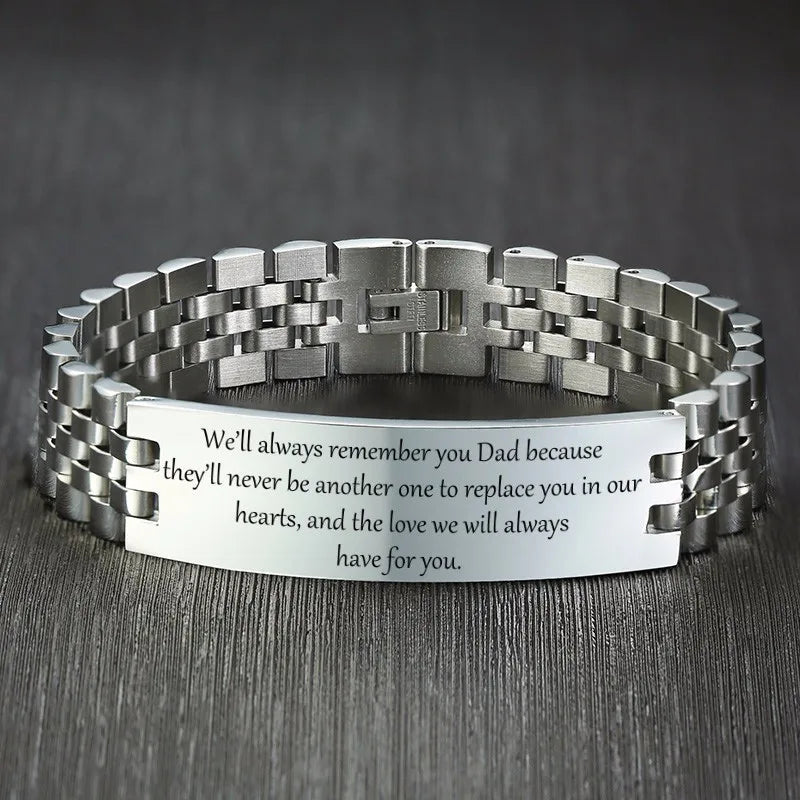 Men's Memorial Bracelet – “We Will Always Remember You, My Dad”