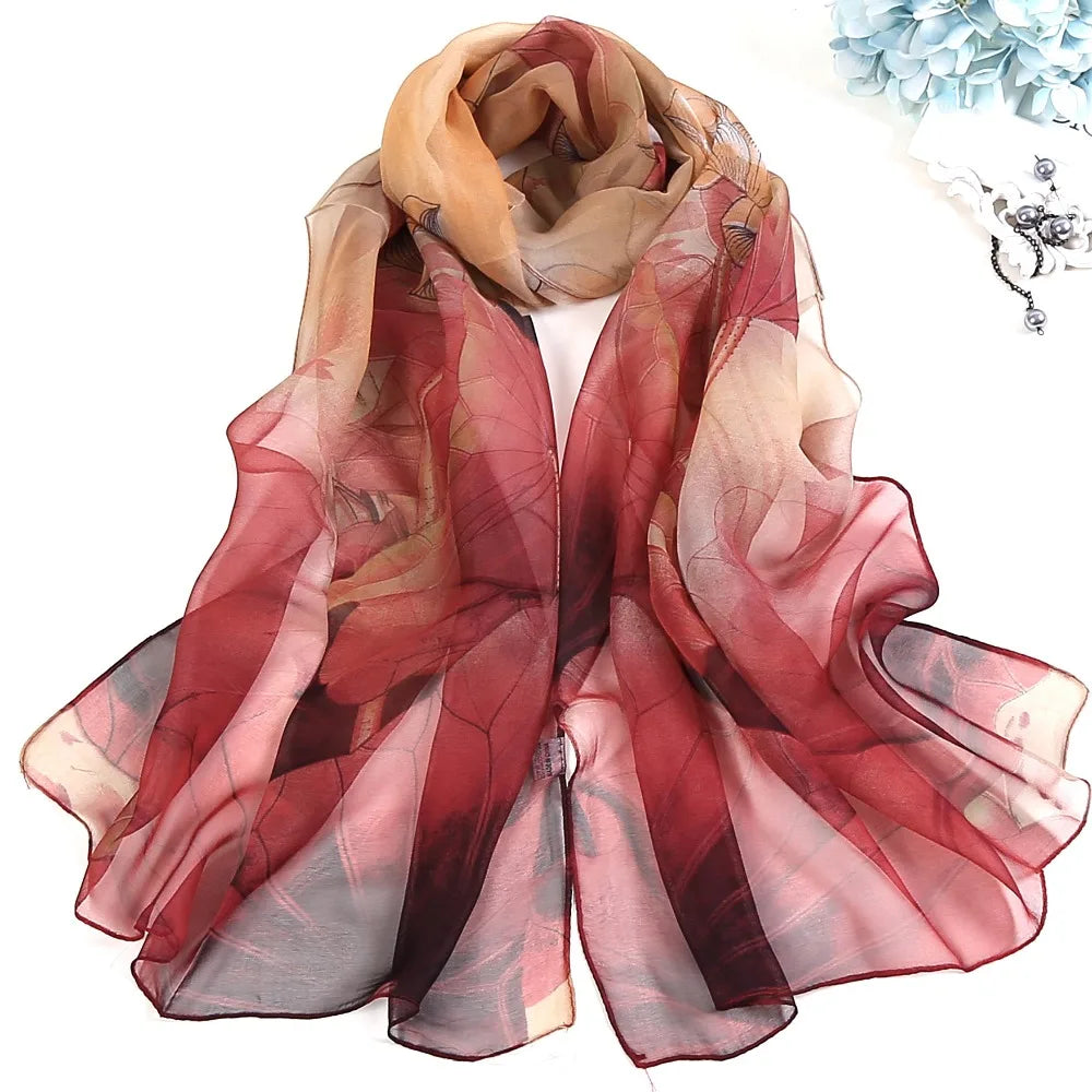 RUNMEIFA Floral Silk Beach Scarf – Women’s Lightweight Wrap & Hijab