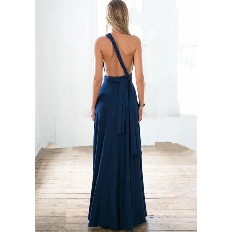 Sexy Women’s Multiway Red Maxi Dress – Convertible Boho Bandage Party Dress