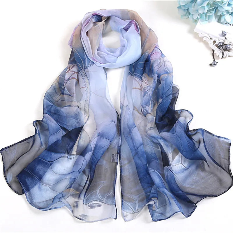 RUNMEIFA Floral Silk Beach Scarf – Women’s Lightweight Wrap & Hijab
