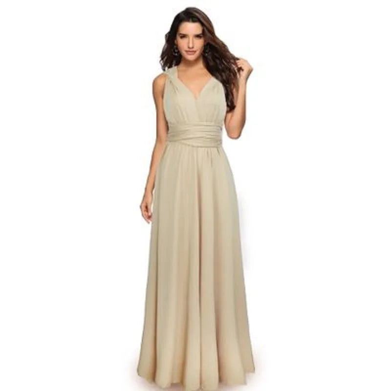 Sexy Women’s Multiway Red Maxi Dress – Convertible Boho Bandage Party Dress