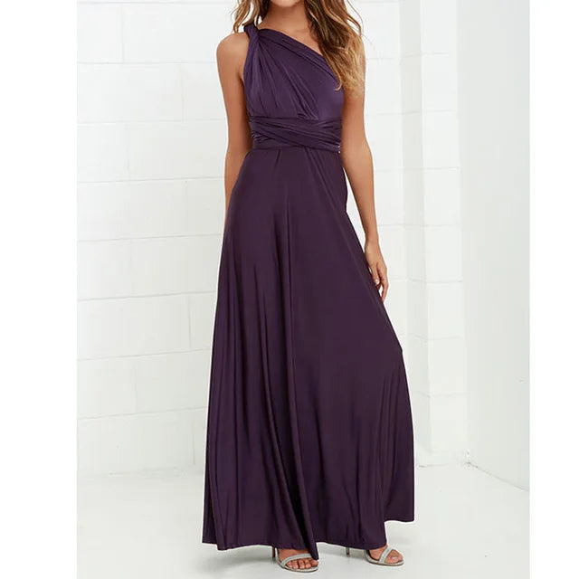 Sexy Women’s Multiway Red Maxi Dress – Convertible Boho Bandage Party Dress