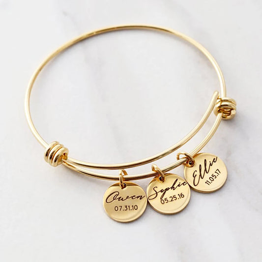 Mama Name Bracelet – Personalized Charm with Kids' Names, Mother's Day Gift