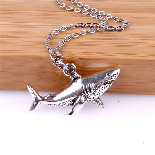 Punk Shark Charm Necklace – Ocean Animal Pendant Choker for Men & Women