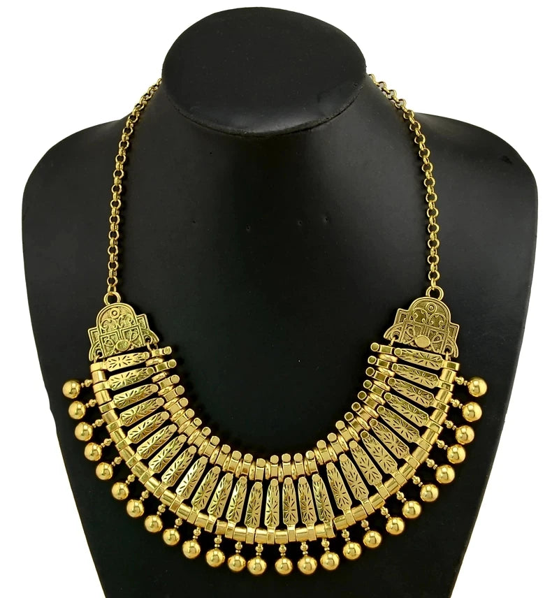 Gypsy Bohemian Chunky Tibetan Silver Necklace – Festival Party Jewelry for Women